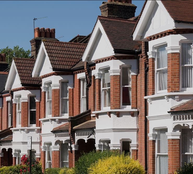 A row of Victorian terraced houses